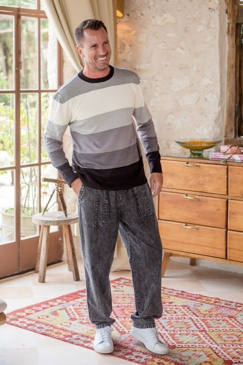 Men's 100 Cotton Pants Woven and Dyed in Black from Peru 'Washed Black'