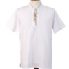 Men's Casual White Cotton Shirt Bohemian Style Made in Peru 'Summer'