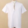 Men's Casual White Cotton Shirt Bohemian Style Made in Peru 'Summer'