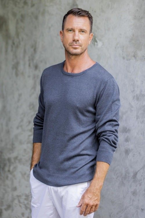 Men's Crew Neck Cotton Blend Pullover in Indigo from Peru 'Casual Comfort in Indigo' Men's Crew Neck Cotton Blend Pullover in Indigo from Peru 'Casual Comfort in Indigo'