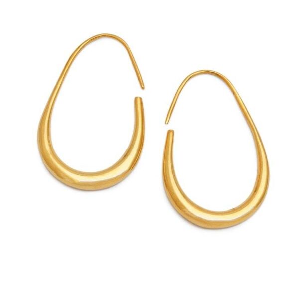 Modern 18k Gold-Plated Brass Half-Hoop Earrings from Bali 'Tie to Beauty' Modern 18k Gold-Plated Brass Half-Hoop Earrings from Bali 'Tie to Beauty'