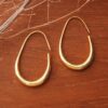 Modern 18k Gold-Plated Brass Half-Hoop Earrings from Bali 'Tie to Beauty' Modern 18k Gold-Plated Brass Half-Hoop Earrings from Bali 'Tie to Beauty'