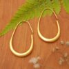 Modern 18k Gold-Plated Brass Half-Hoop Earrings from Bali 'Tie to Beauty' Modern 18k Gold-Plated Brass Half-Hoop Earrings from Bali 'Tie to Beauty'
