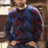 Multicolor Alpaca Men's Geometric Knit Pullover Sweater 'Stairway to the Heavens' Multicolor Alpaca Men's Geometric Knit Pullover Sweater 'Stairway to the Heavens'