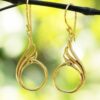 Peacock-Themed 18k Gold-Plated Brass Dangle Earrings 'Peacock Radiance' Peacock-Themed 18k Gold-Plated Brass Dangle Earrings 'Peacock Radiance'