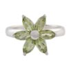 Peridot and Sterling Silver Floral Ring from India 'Sparkling Daisy' Peridot and Sterling Silver Floral Ring from India 'Sparkling Daisy'