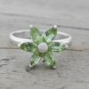 Peridot and Sterling Silver Floral Ring from India 'Sparkling Daisy' Peridot and Sterling Silver Floral Ring from India 'Sparkling Daisy'