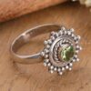 Polished Sun-Themed Natural Peridot Cocktail Ring from India 'Lucky Spring' Polished Sun-Themed Natural Peridot Cocktail Ring from India 'Lucky Spring'