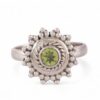 Polished Sun-Themed Natural Peridot Cocktail Ring from India 'Lucky Spring' Polished Sun-Themed Natural Peridot Cocktail Ring from India 'Lucky Spring'