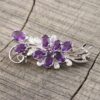 Purple Bouquet Amethyst Rhodium Plated Silver Brooch 'Purple Bouquet' Purple Bouquet Amethyst Rhodium Plated Silver Brooch 'Purple Bouquet'
