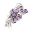 Purple Bouquet Amethyst Rhodium Plated Silver Brooch 'Purple Bouquet' Purple Bouquet Amethyst Rhodium Plated Silver Brooch 'Purple Bouquet'