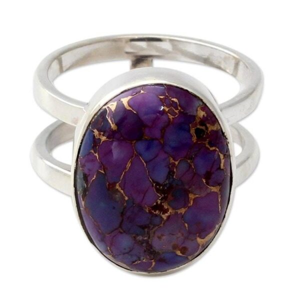 Purple Composite Turquoise Sterling Silver Ring 'Purple Island'