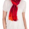Red and Burgundy Handwoven Rayon Chenille Scarf 'Crimson Embrace'