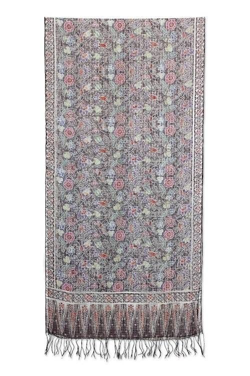Silk Batik Shawl Handmade in Indonesia 'Floral Garden' Silk Batik Shawl Handmade in Indonesia 'Floral Garden'