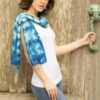 Silk Tie Dye Scarf from Thailand 'Azure Mystique' Silk Tie Dye Scarf from Thailand 'Azure Mystique'
