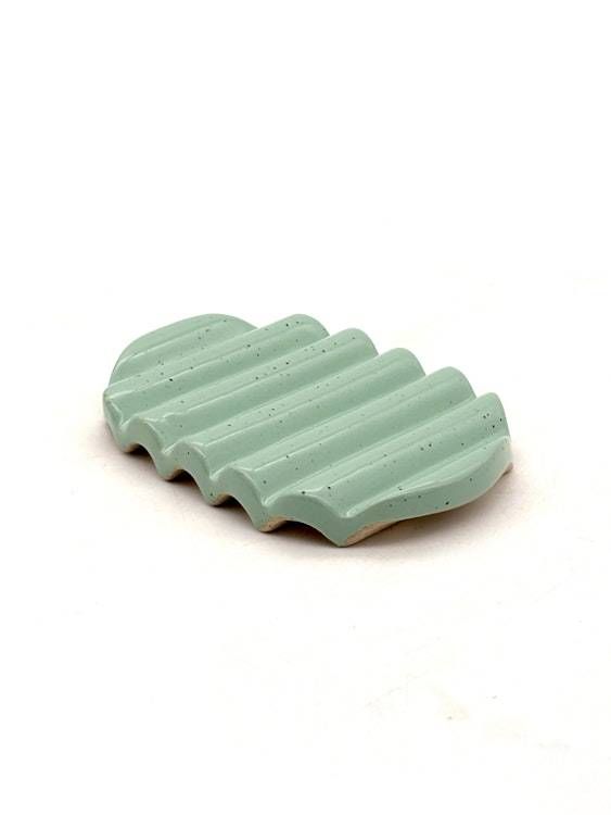 Squiggle Soap Dish in Aqua Marine