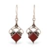 Sterling Silver and 5-Carat Carnelian Jewel Dangle Earrings 'Empress Fire'