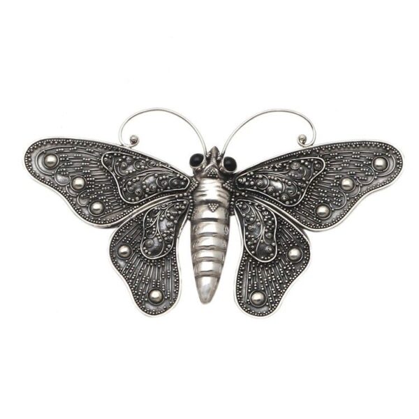 Sterling Silver and Onyx Butterfly Brooch 'Breathtaking Butterfly'
