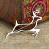Sterling Silver Brooch Pin Taxco Artisan Jewelry 'Deer Protector'