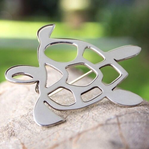 Sterling Silver Brooch Pin Taxco Artisan Jewelry 'Soulful Turtle' Sterling Silver Brooch Pin Taxco Artisan Jewelry 'Soulful Turtle'