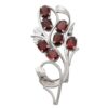 Sterling Silver Brooch Pin with Garnets Handcrafted in India 'Crimson Bouquet' Sterling Silver Brooch Pin with Garnets Handcrafted in India 'Crimson Bouquet'