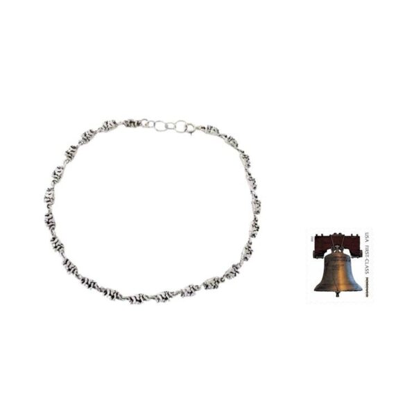 Sterling Silver Link Elephant Anklet Indian Jewelry 'Elephant Parade' Sterling Silver Link Elephant Anklet Indian Jewelry 'Elephant Parade'