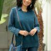 Sweater Vest in 100 Baby Alpaca 'Everyday Cozy in Teal' Sweater Vest in 100 Baby Alpaca 'Everyday Cozy in Teal'