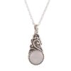 Swirl Vine-Themed Rainbow Moonstone Silver Pendant Necklace 'Misty Bloom' Swirl Vine-Themed Rainbow Moonstone Silver Pendant Necklace 'Misty Bloom'