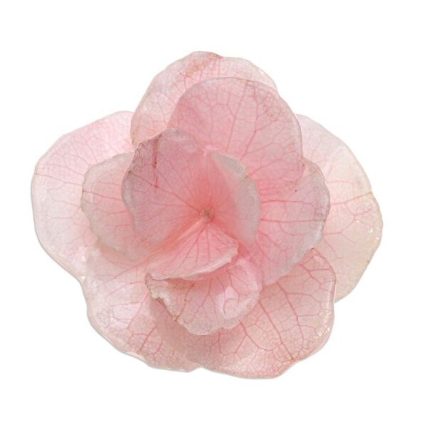 Thai Resin Coated Natural Pink Hydrangea Bloom Brooch Pin 'Pale Pink Hydrangea' Thai Resin Coated Natural Pink Hydrangea Bloom Brooch Pin 'Pale Pink Hydrangea'