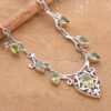 Traditional 11-Carat Natural Pear Peridot Link Necklace 'Mughal Luck'