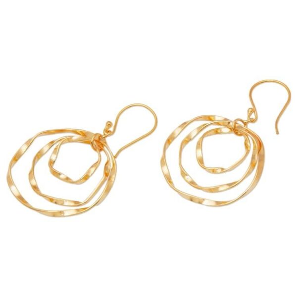 Whirlpool-Shaped 18k Gold-Plated Brass Dangle Earrings 'Victory Whirlpool' Whirlpool-Shaped 18k Gold-Plated Brass Dangle Earrings 'Victory Whirlpool'