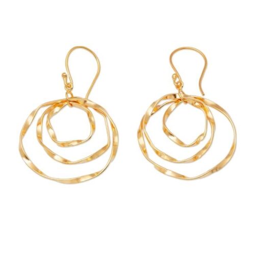 Whirlpool-Shaped 18k Gold-Plated Brass Dangle Earrings 'Victory Whirlpool' Whirlpool-Shaped 18k Gold-Plated Brass Dangle Earrings 'Victory Whirlpool'