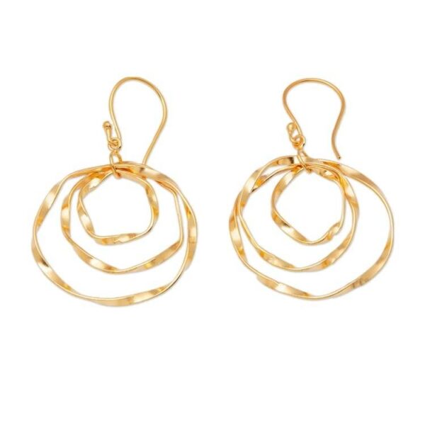 Whirlpool-Shaped 18k Gold-Plated Brass Dangle Earrings 'Victory Whirlpool' Whirlpool-Shaped 18k Gold-Plated Brass Dangle Earrings 'Victory Whirlpool'