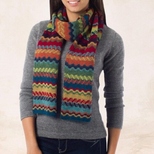 Women's Alpaca Wool Scarf 'Fresh Winter' Women's Alpaca Wool Scarf 'Fresh Winter'