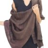 Women's Woven Silk and Cotton Striped Shawl in Umber 'Romance in Umber'