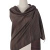 Women's Woven Silk and Cotton Striped Shawl in Umber 'Romance in Umber'