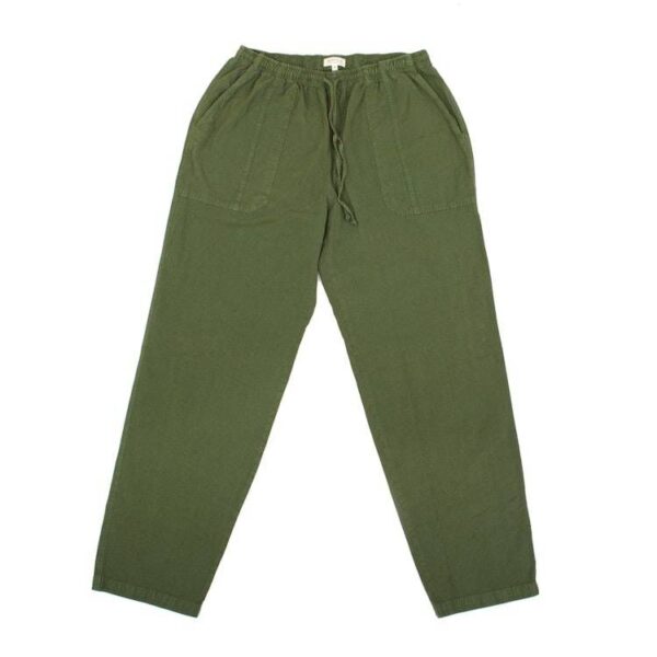 Woven Men's 100 Cotton Pants Dyed in a Laurel Green Hue 'Washed Laurel'