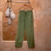 Woven Men's 100 Cotton Pants Dyed in a Laurel Green Hue 'Washed Laurel'